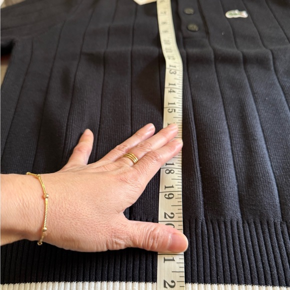 Lacoste Women’s Black Polo Shirt with White Trim Size S - Picture 6 of 9